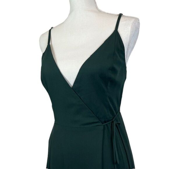Fame & Partners Tilbury Dress Forest Green Wrap Maxi Adjustable Straps Size 0 - Picture 3 of 13